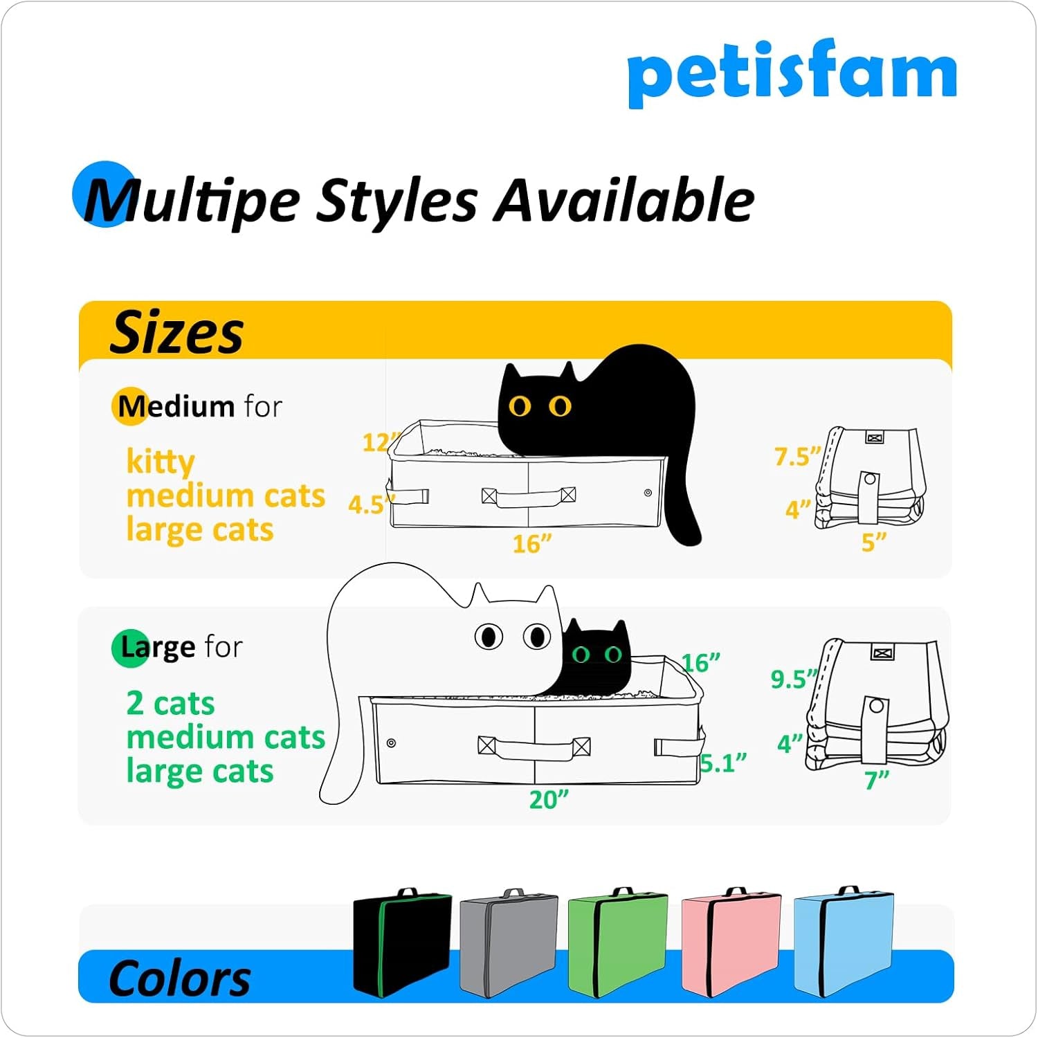Miroken Portable Travel Cat Litter Box