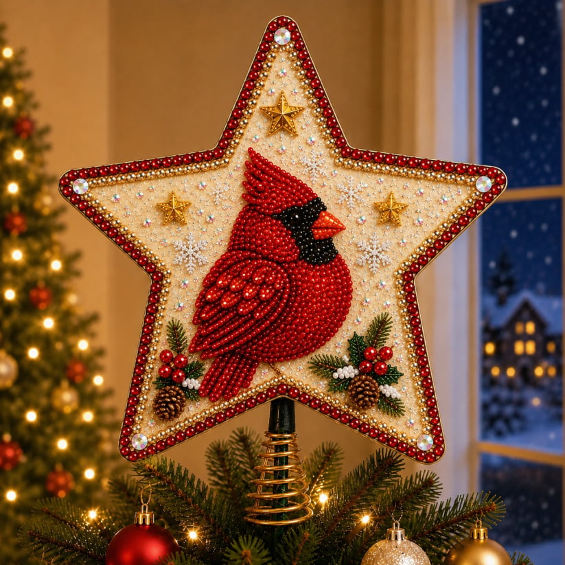 Pearl Diamond Art Christmas Tree Topper DIY Kit
