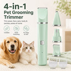Miroken4-in-1 Cordless Pet Grooming Trimmer for Dogs & Cats - At-Home Paw, Face & Body Hair Touch-Ups for Nervous Pets