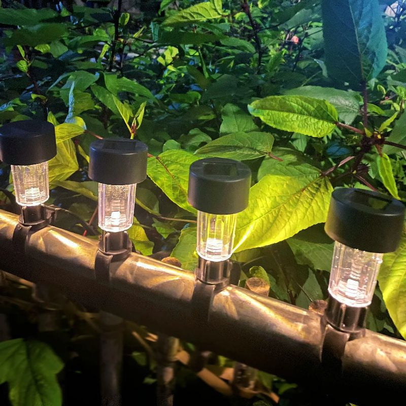 4 Pack Solar Railing Lights Warm White for Deck Fence Patio