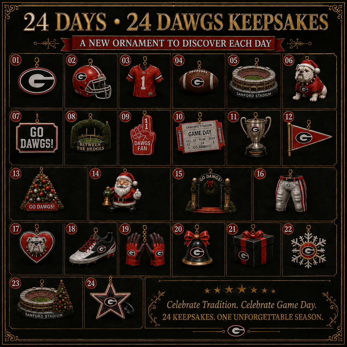 Go Dawgs! Football Christmas Advent Calendar