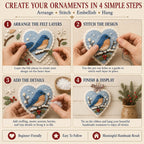 Beginner-Friendly Winter Bird Felt Heart Ornament Sewing Kit Collection