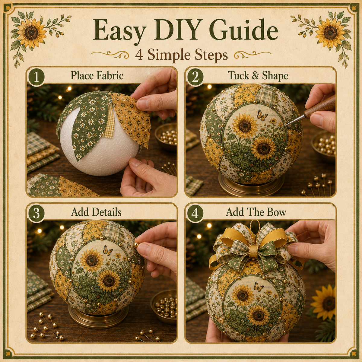 Garden & Birds Patchwork Ornament DIY Kit