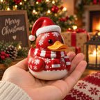 Cozy Christmas Duck Figurine