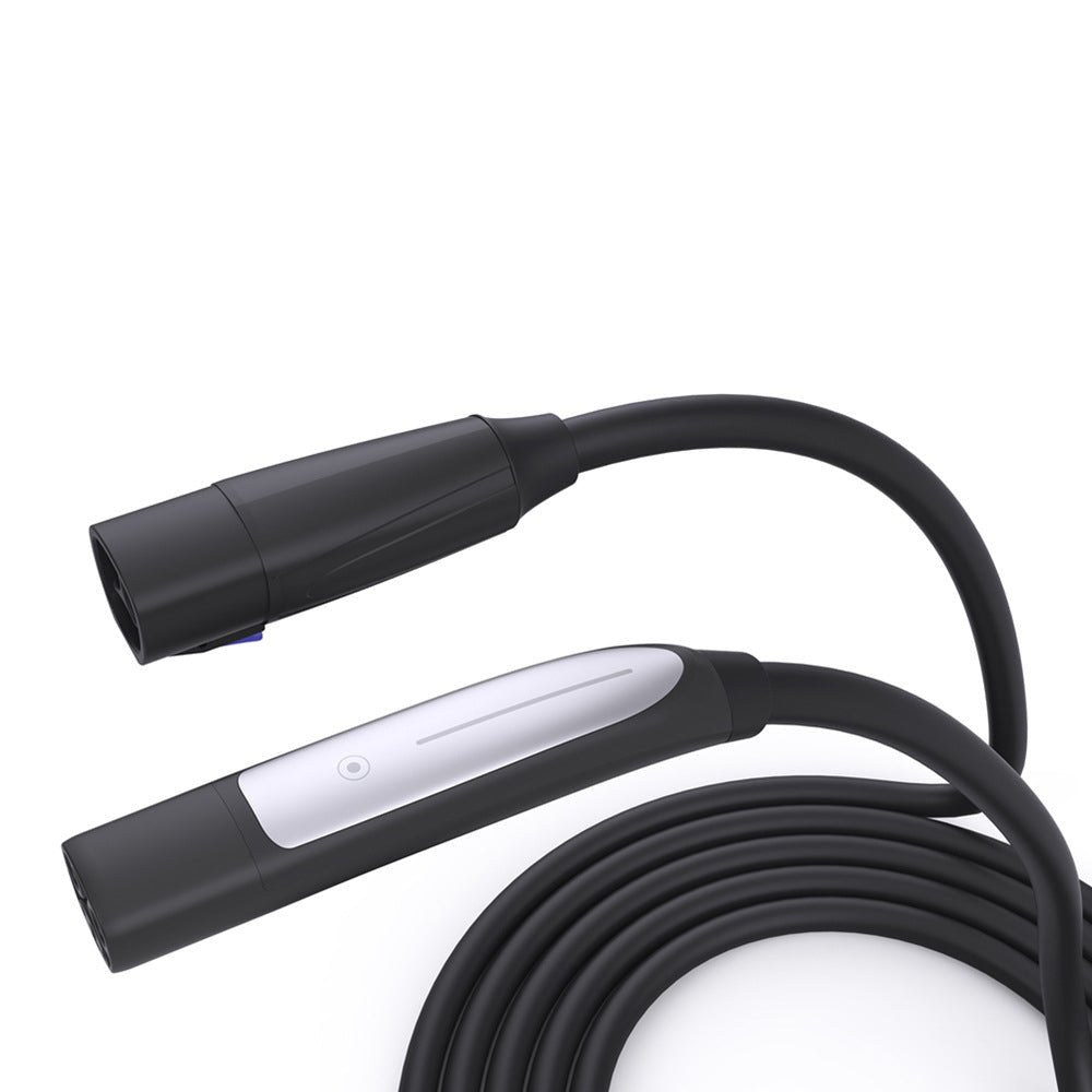 48A EV Charging Extension Cable with One-Button Switch for Tesla M3/Y/S/X-16FT