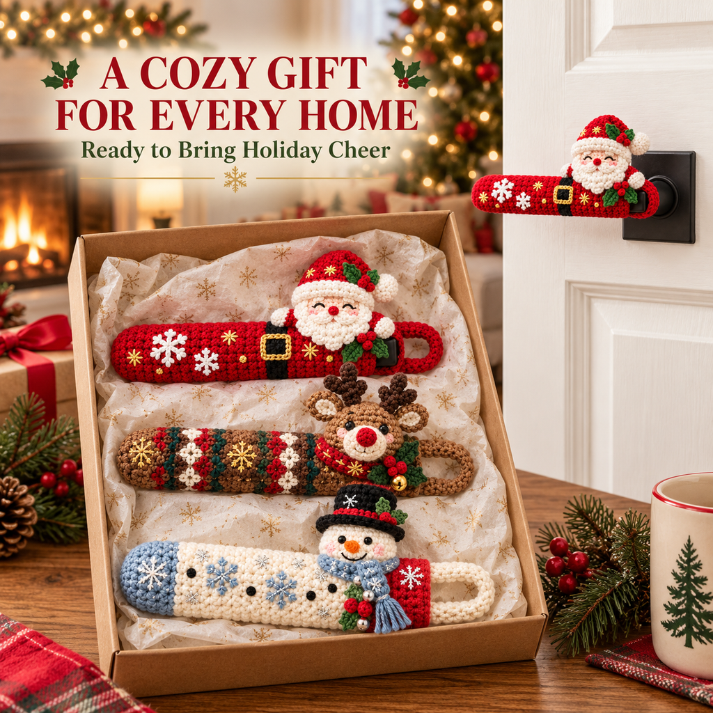Handcrafted Holiday Friends Door Handle Covers