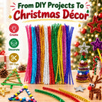 🎁200pcs Mixed Color Glitter Pipe Cleaners For DIY Crafts