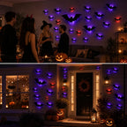 3D Bat LED Halloween Wall Decorations With Lights