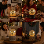 Golden Crackle Glass Christmas LED Table Lamp