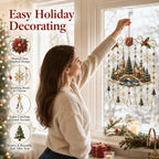 Handmade Christmas Stained Glass Window Hanging