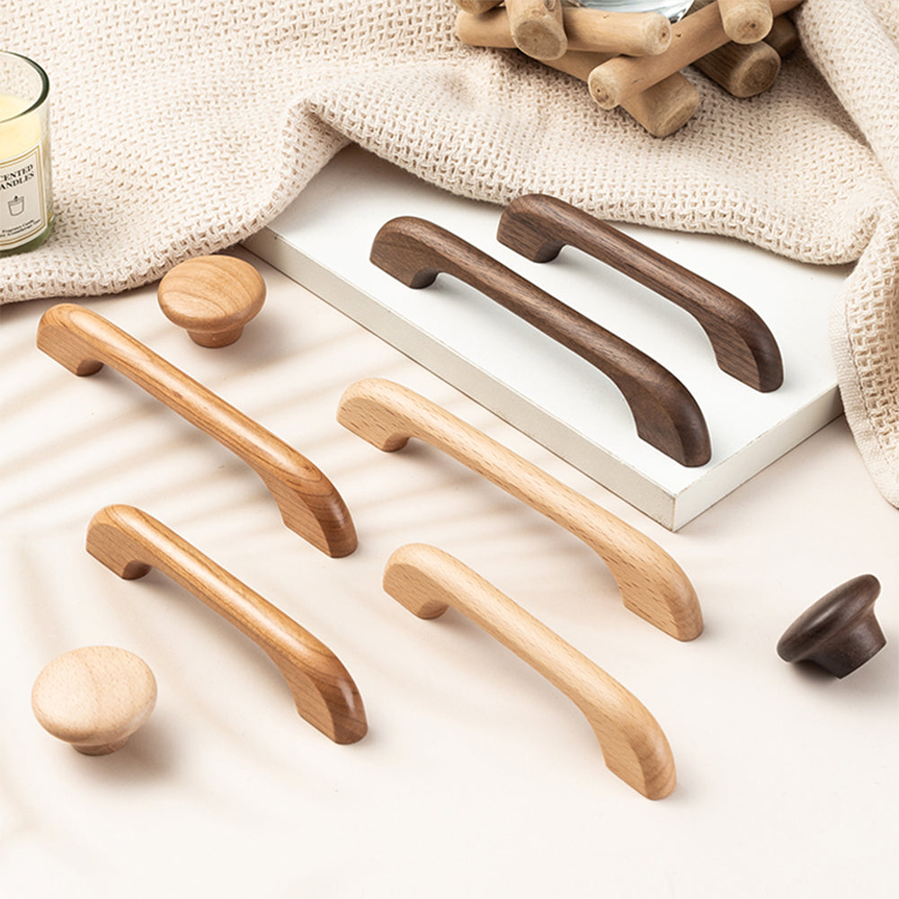 Soft Modern Solid Wood Curved Arch Cabinet Pulls