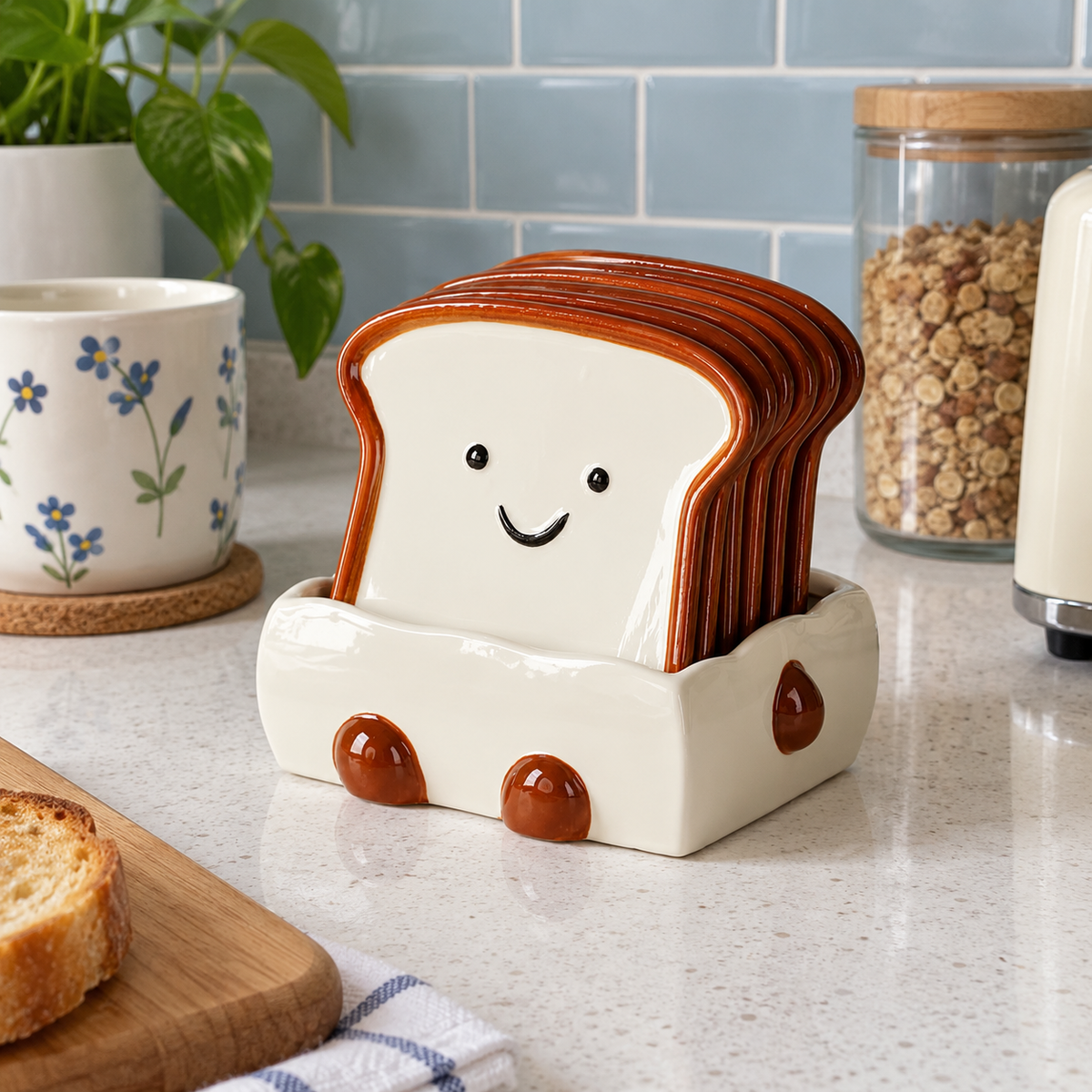 Morning Slice Toast Shaped Snack Plates