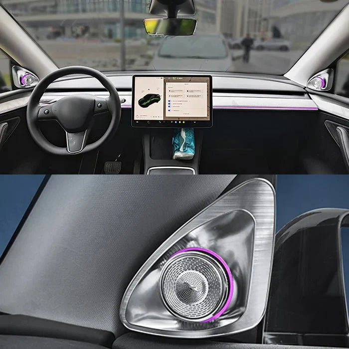 Miroken 4D Rotating LED Ambient Tweeter Speakers for Model Y Juniper / Model 3 Highland