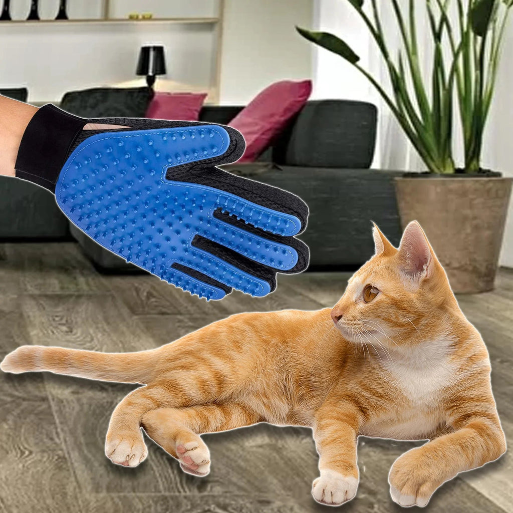 Pet Deshedding Grooming Gloves