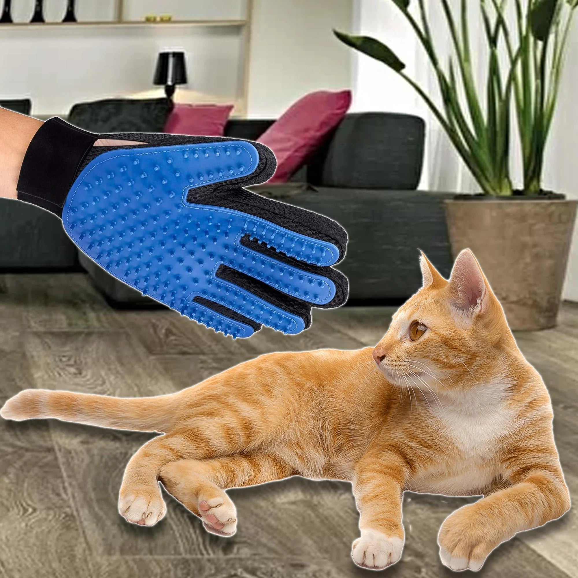 Pet Deshedding Grooming Gloves