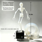 Resin Dancing Skeleton Aquarium Bubbler, Fish Tank Decoration with 1 m Air Hose