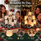🎁Christmas Lighted Centerpiece With Flameless Candle Glow