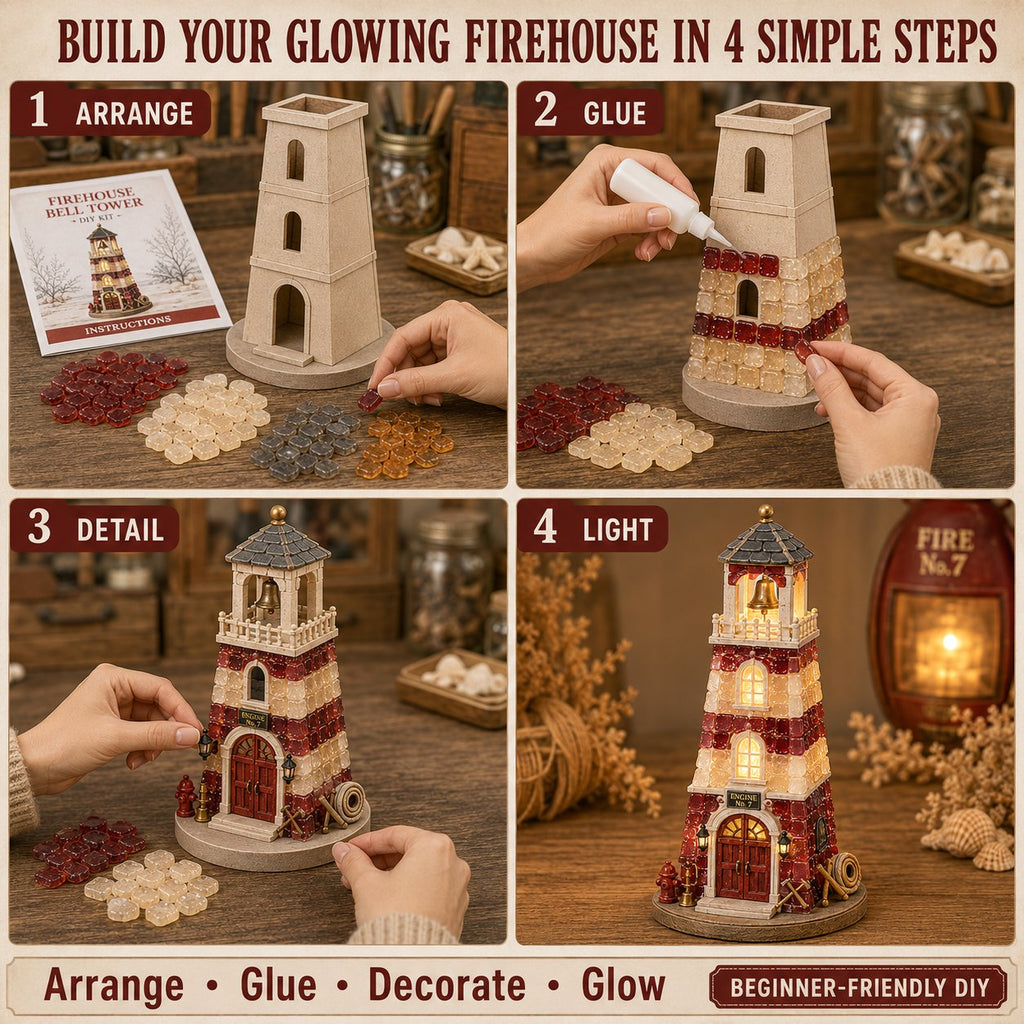 Vintage Firehouse Sea Glass-Style Mosaic Light DIY Kit