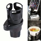 Car Cup Holder Tray with Phone Holder – Adjustable Food Tray