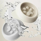 Paw Print Slow Feeder Dog Bowl