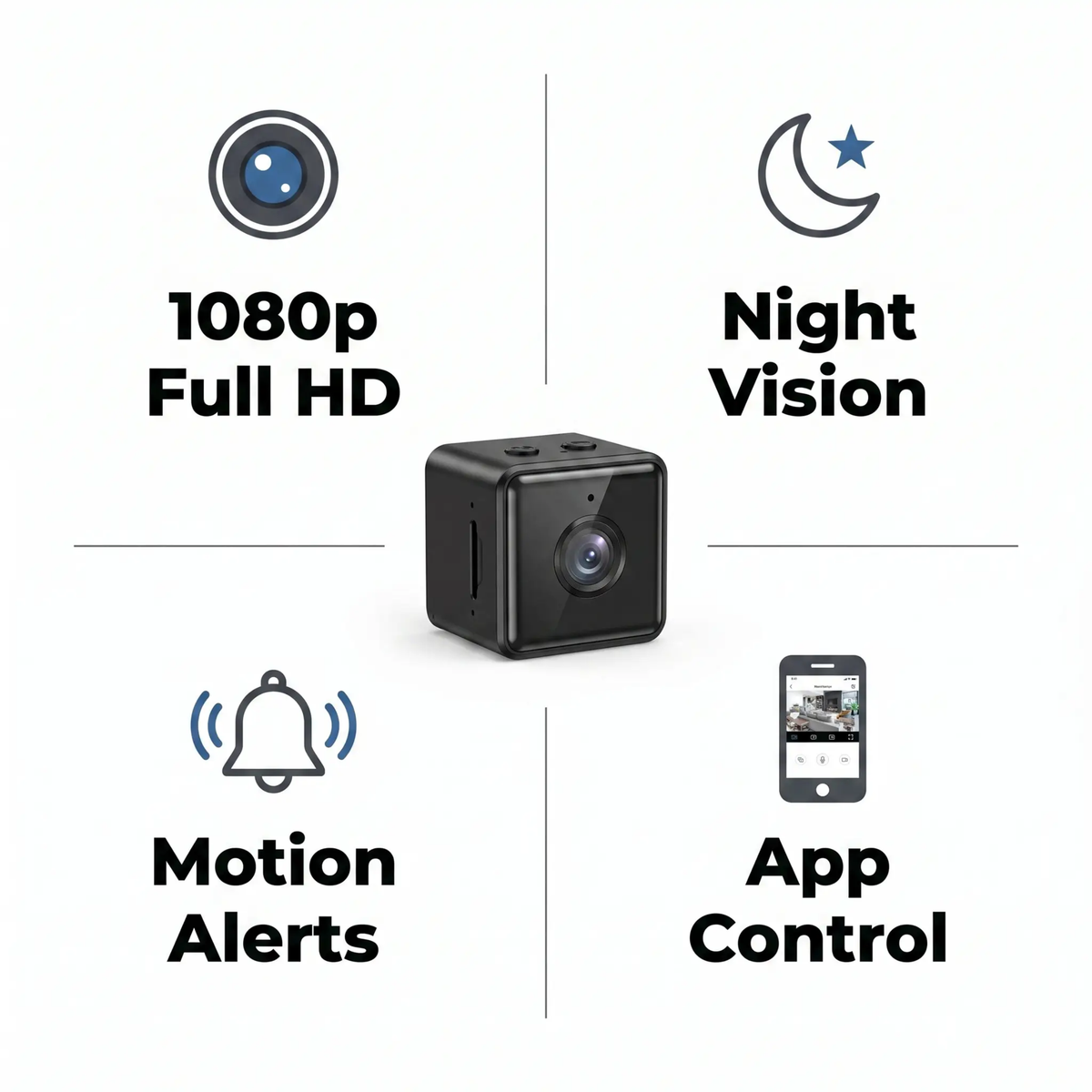 Miroken | 1080P Wireless WiFi Security Camera | Weather-Resistant, App-Controlled & Ideal for Indoor and Outdoor Surveillance | Small Closed Circuit Camera