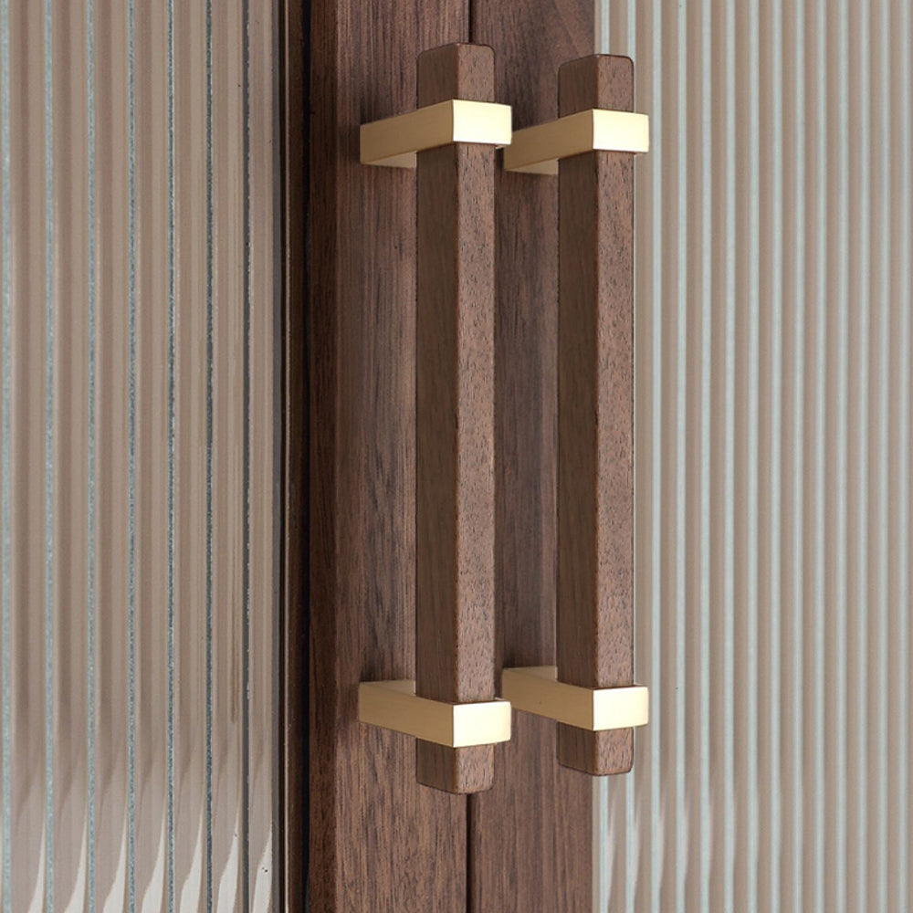 Architectural Square Walnut Wood Cabinet Pulls
