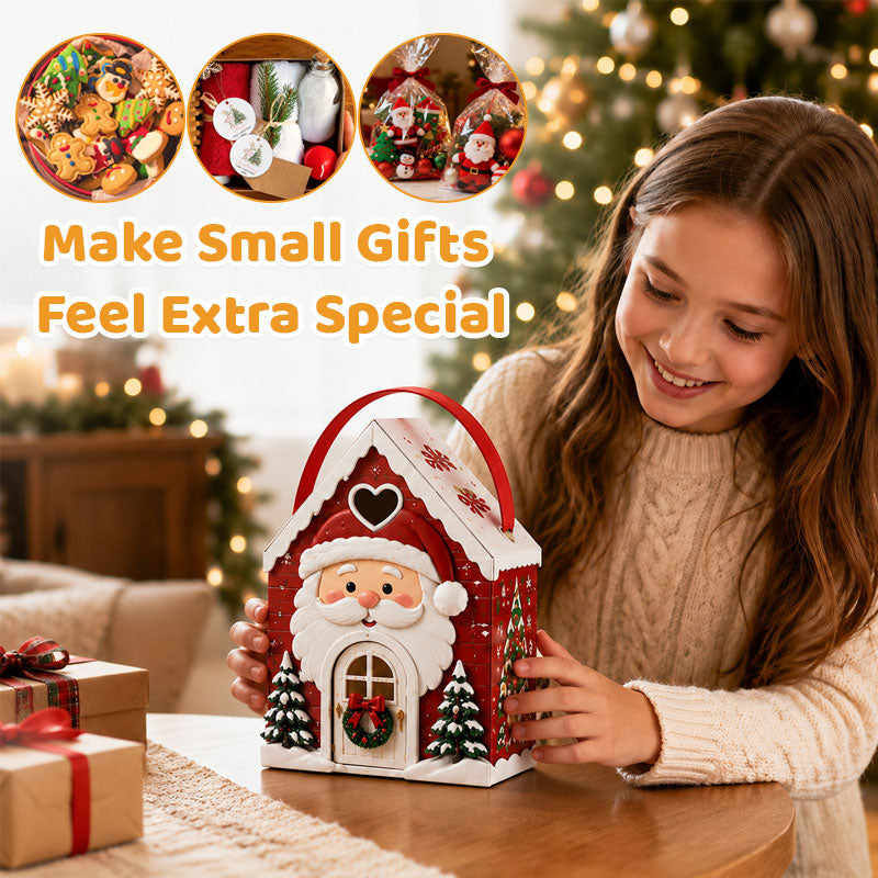 Christmas Cottage Handle Gift Box
