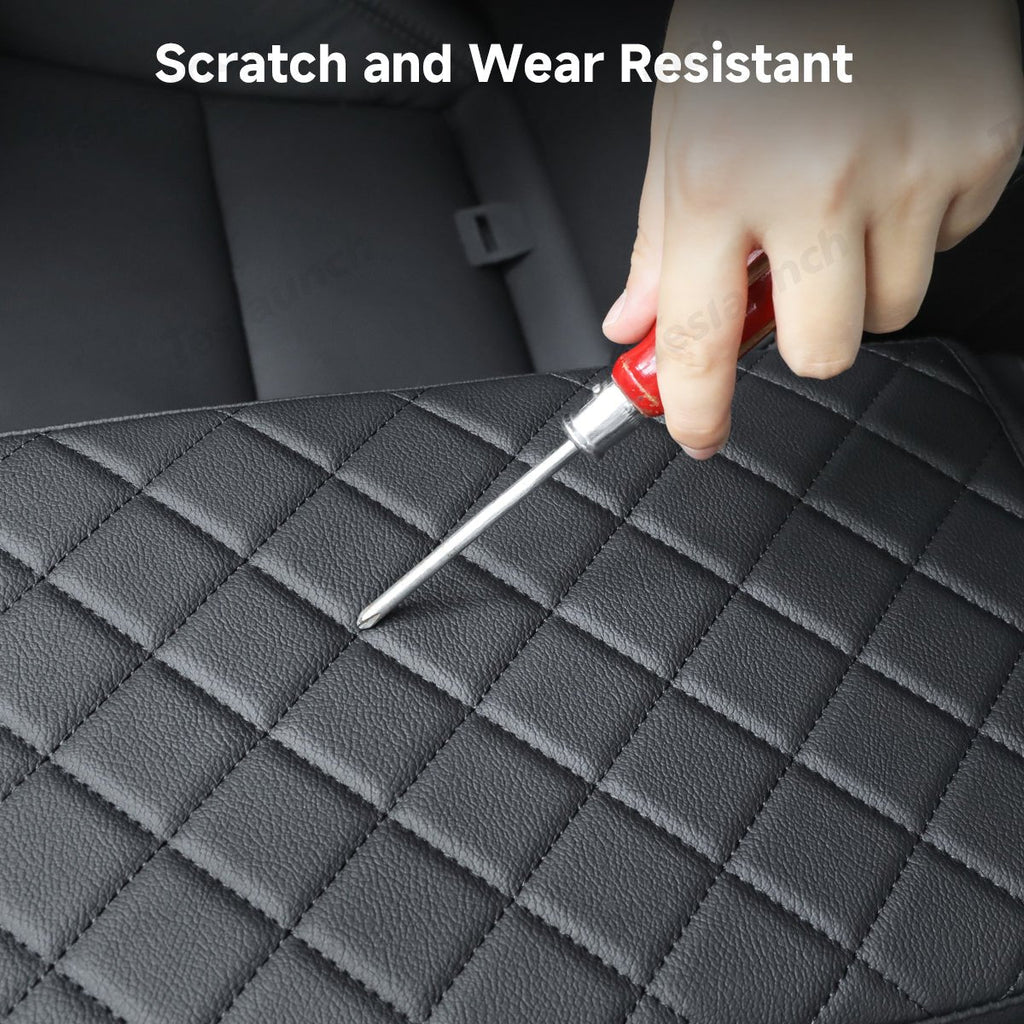 Leather Center Armrest Cover with Side Pockets for Tesla Model Y Juniper 2025+