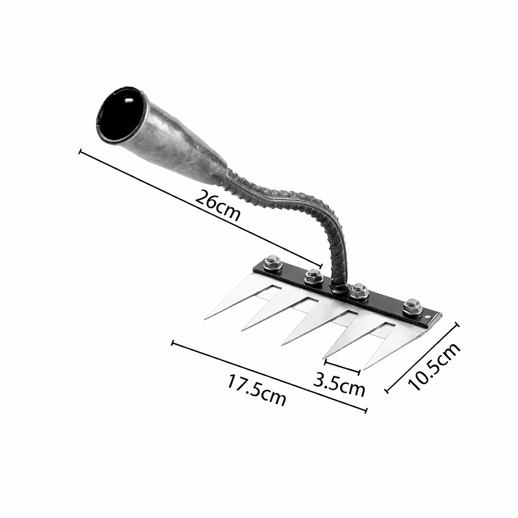 Iron Weeding Rake - 5 to 8 Tines for Garden Weeding and Aerating