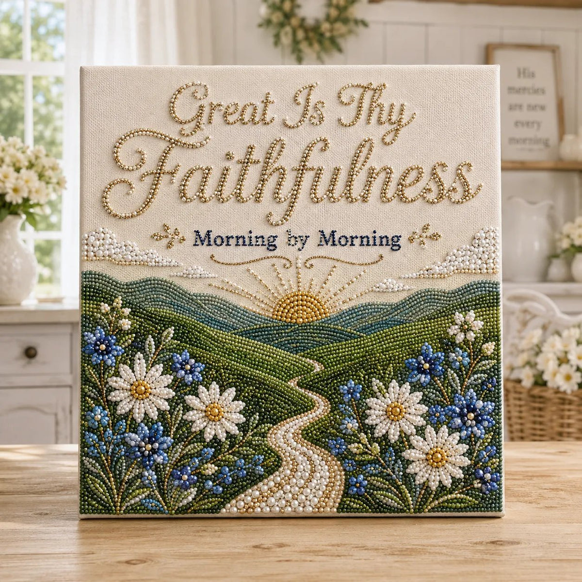 Beginner-Friendly Sacred Hymn Pearl Art Kit Collection | Luxury Christian Hymn Artwork with Scratch-Resistant Non-Fading Pearl Beads DIY Faith-Inspired Decor