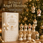 24-Day Angel Christmas Advent Calendar | 24 Unique Faith-Inspired Angel Ornaments with Hanging Loops for Daily Advent Surprises & Tree Display