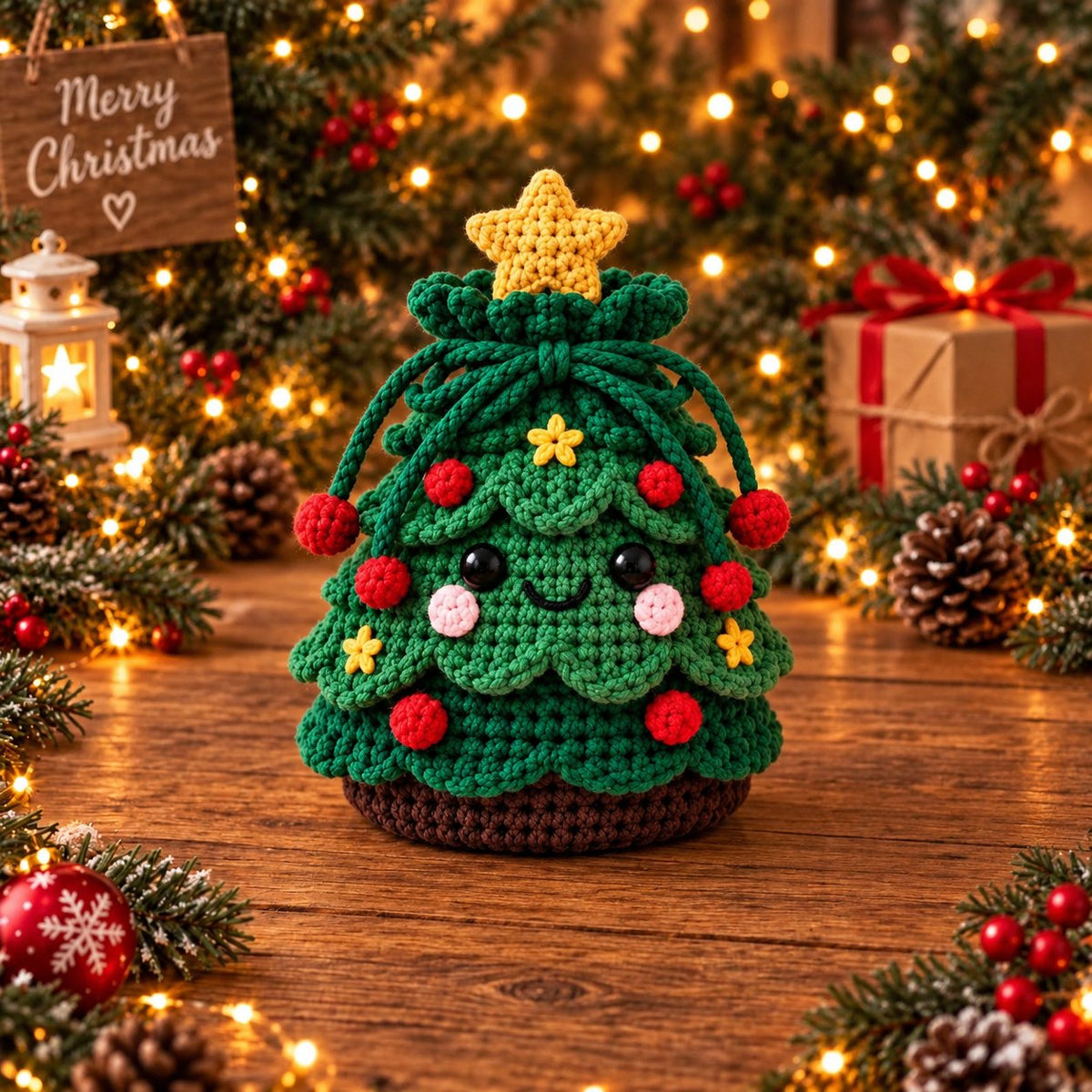 Christmas Crochet Character Gift Pouch