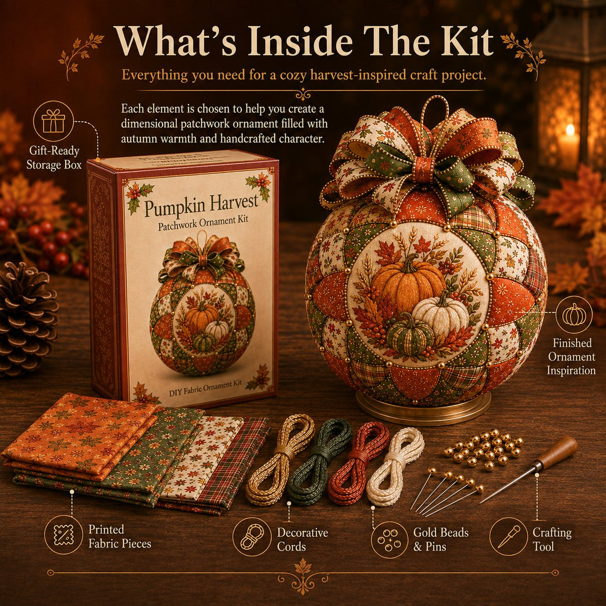 Autumn Thanksgiving Classics Patchwork Ornament DIY Kit