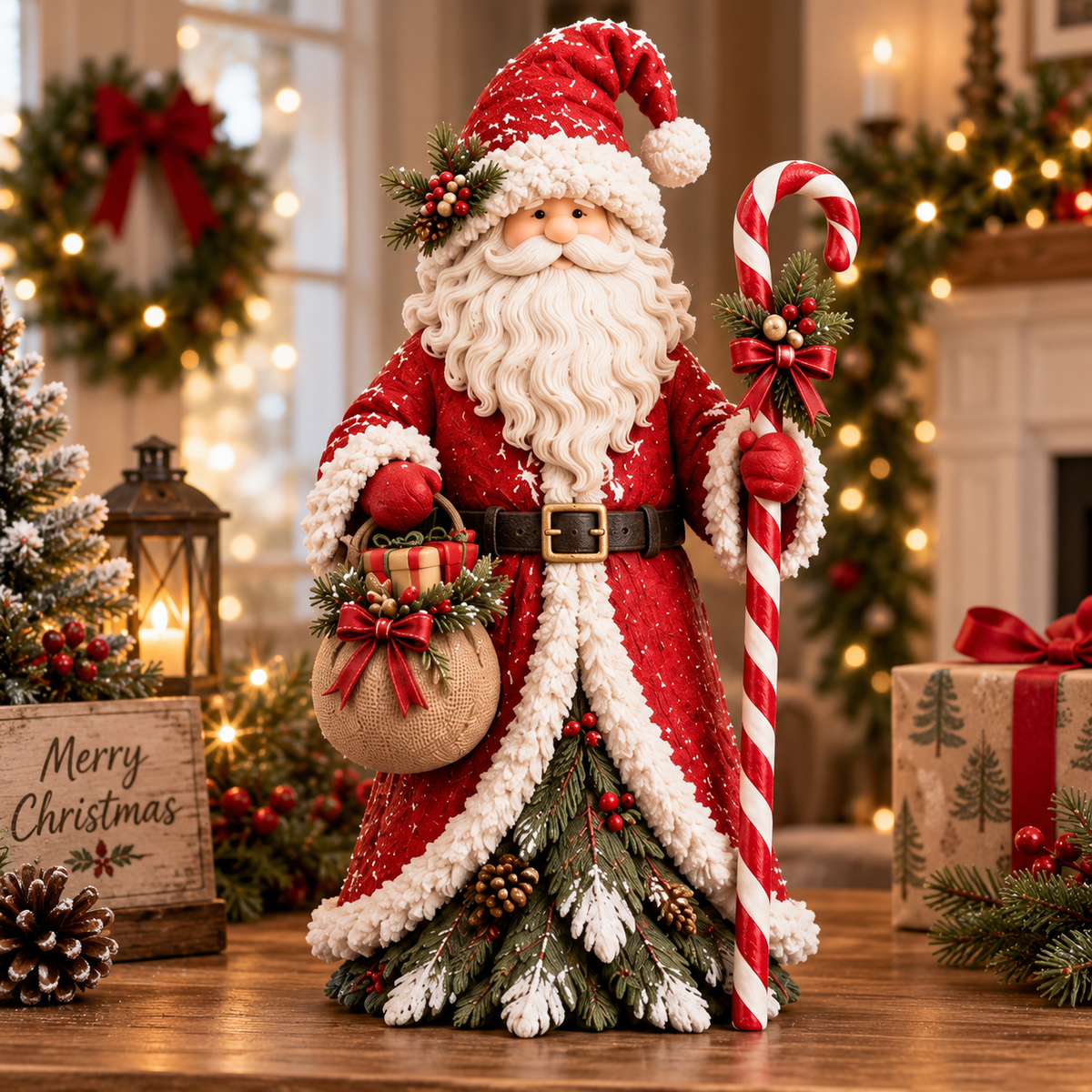 Christmas Enchanted Trio – Santa, Snowman & Holiday Witch Figurine