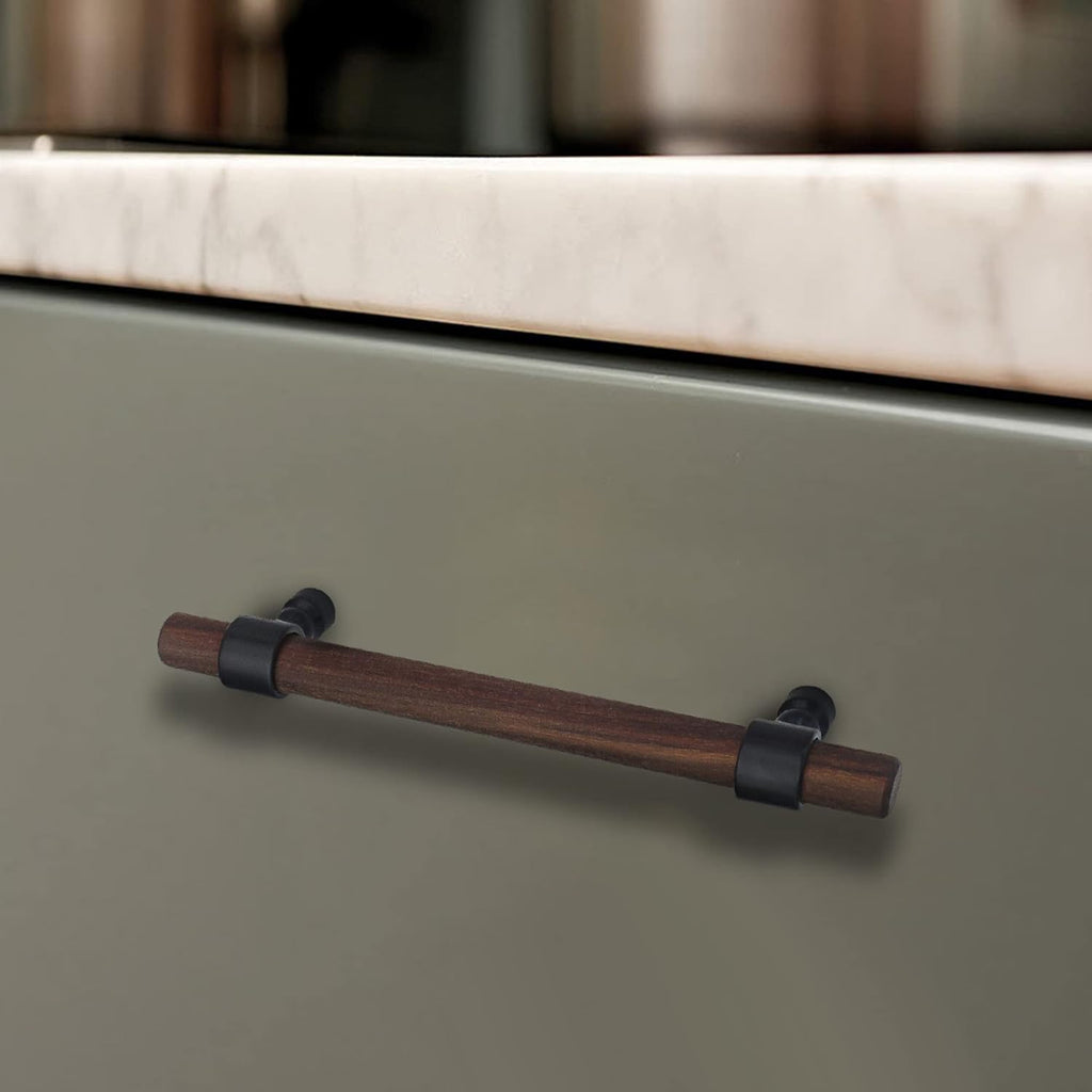 Vintage Walnut Wood Cabinet Pulls