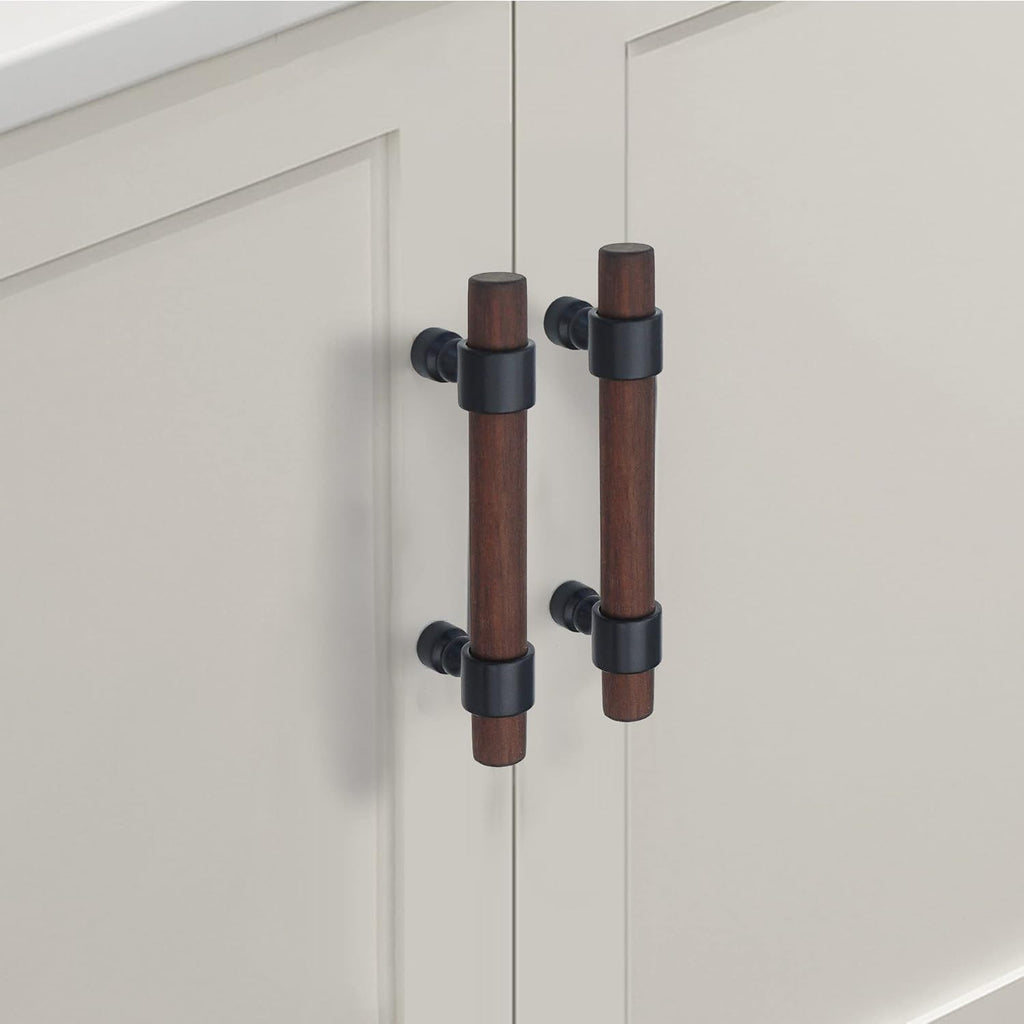 Vintage Walnut Wood Cabinet Pulls