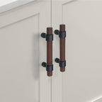 Vintage Walnut Wood Cabinet Pulls