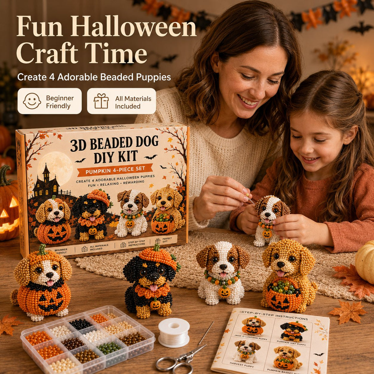 3D Beaded Dog DIY Craft Kit