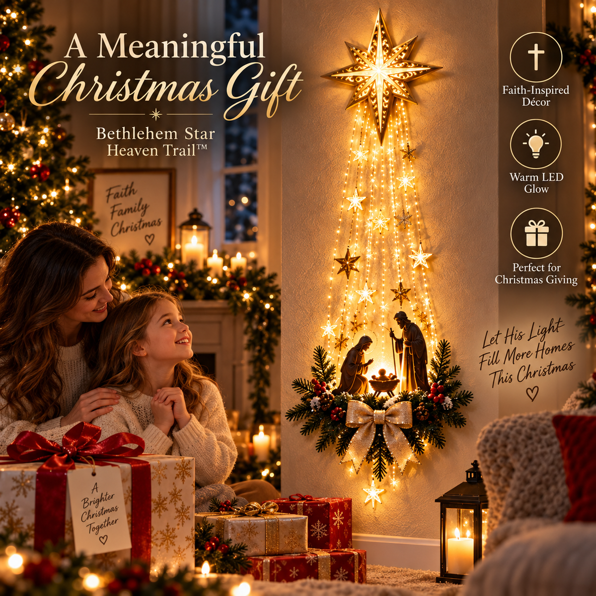 Bethlehem Star of Faith – Lighted Nativity Wall Decor