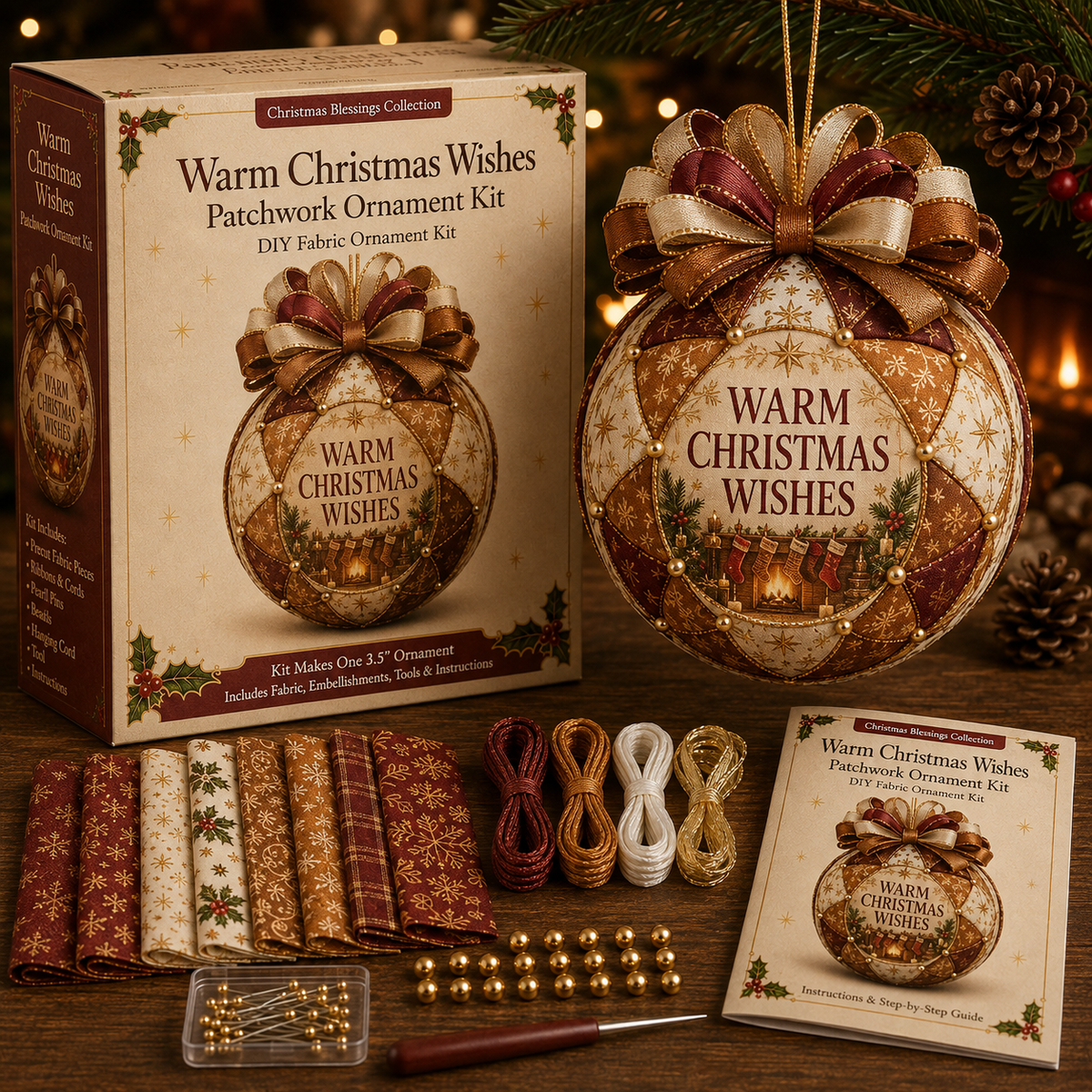 Christmas Blessings Patchwork Ornament DIY Kit