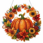 Halloween Wreath Diamond Painting DIY Kit, Acrylic Hanging Ornament for Window Home Decor