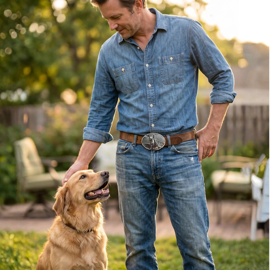 Miroken | Metal Oval Cowboys Belt Buckle