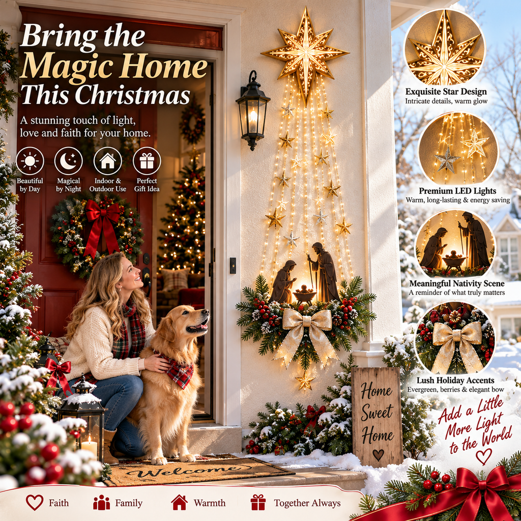Bethlehem Star of Faith – Lighted Nativity Wall Decor