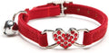 Velvet Cat Collar with Heart Charm & Bell