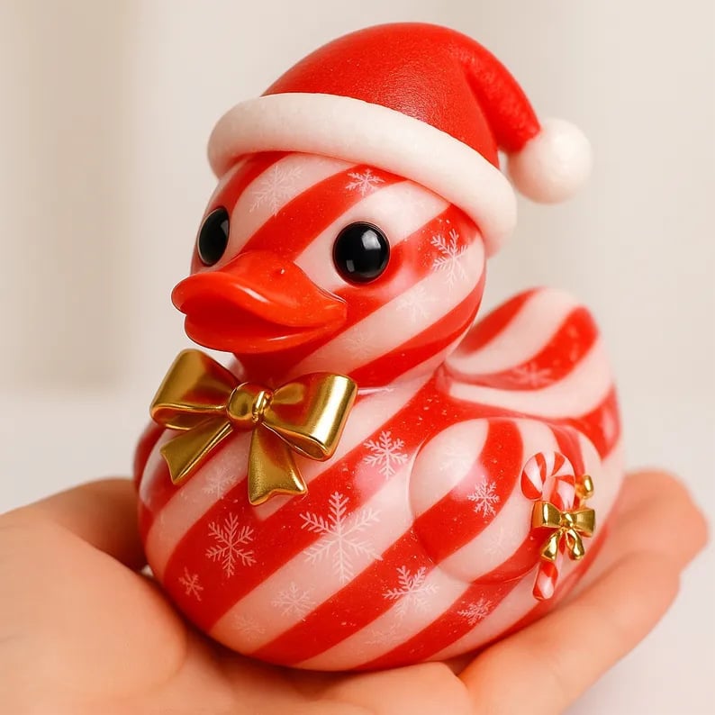 Cozy Christmas Duck Figurine