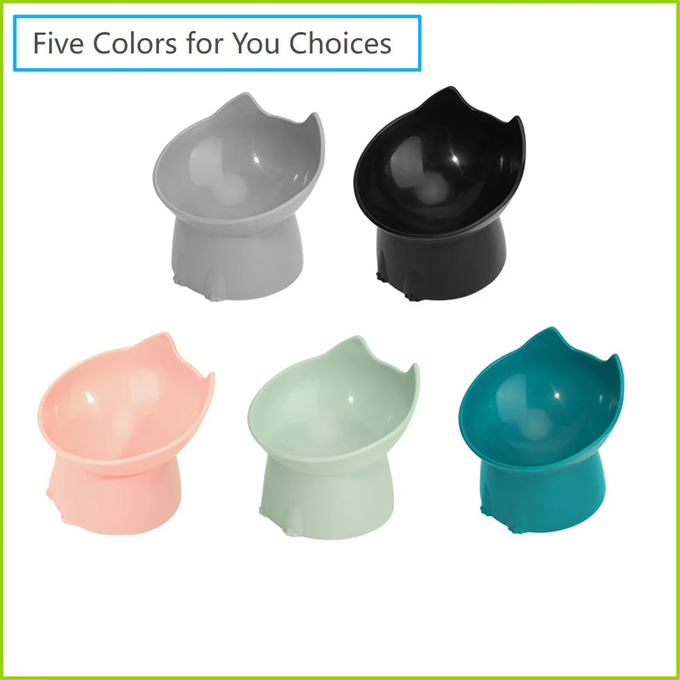 Raised Tilted Cat Bowl, Anti-Tip