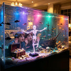Resin Dancing Skeleton Aquarium Bubbler, Fish Tank Decoration with 1 m Air Hose