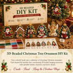 Beginner-Friendly DIY 3D Christmas Beaded Ornament Kit | Complete 4-Piece Set with Glass Beads, All Tools & Step-by-Step Guide Included