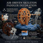 Dynamic Skeleton Aquarium Bubbler with Water Wheel, Air-Driven Moving Fish Tank Ornament, Halloween Aquarium Decoration, 1 Pc