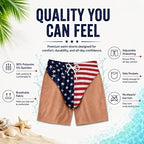 Personalized Funny Patriotic Mens Swim Trunks